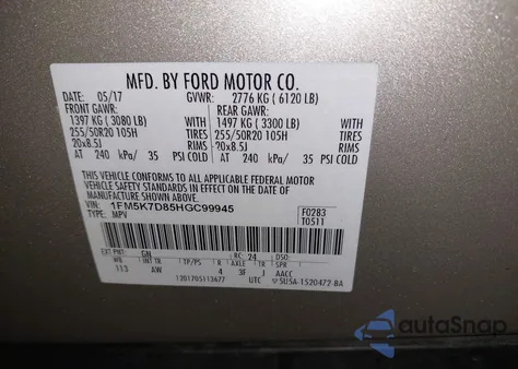 2017 Ford Explorer Xlt z USA, uszkodzony, nr VIN 1FM5K7D85HGC99945